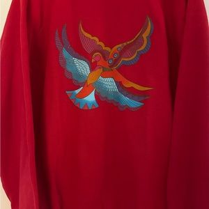 Laurel Burch Red Sweatshirt - flying birds